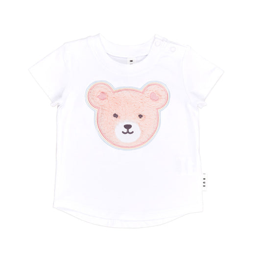 Hux Furry Heart Bear T-Shirt White