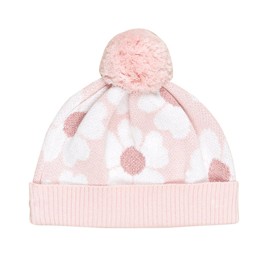 Blossom Knit Beanie Pink Pearl