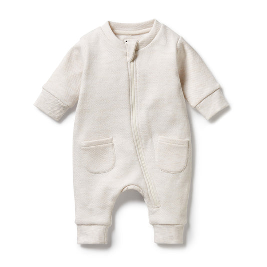 Wilson & Frenchy Organic Quilted Growsuit Oatmeal