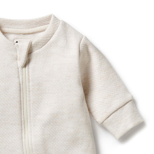 Organic Quilted Growsuit Oatmeal