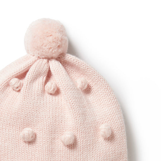 Knitted Bauble Hat Pink