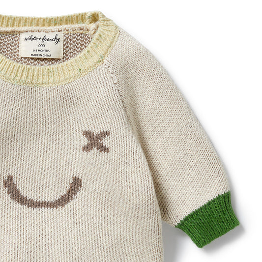 Knitted Jacquard Jumper Almond