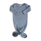 Mushie Ribbed Knotted Baby Gown 0-3m - Tradewinds