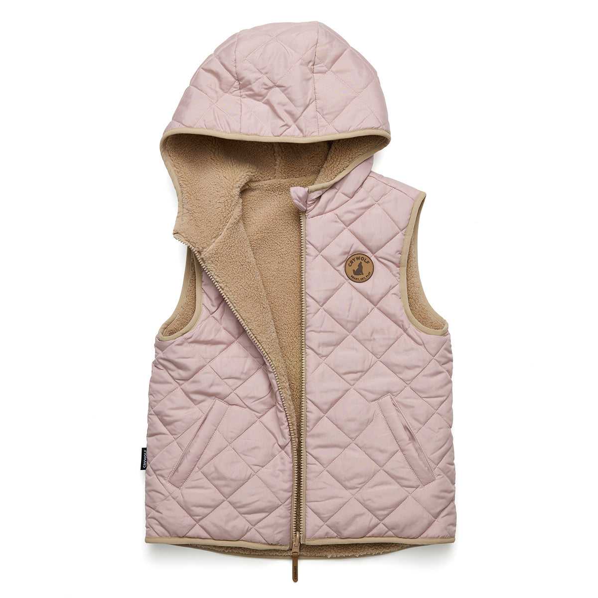 Crywolf Reversible Hooded Yeti Vest Duty Pink/Camel