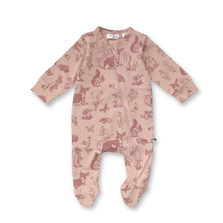 Burrow + Be - Forest Friends Footed Zip Suit
