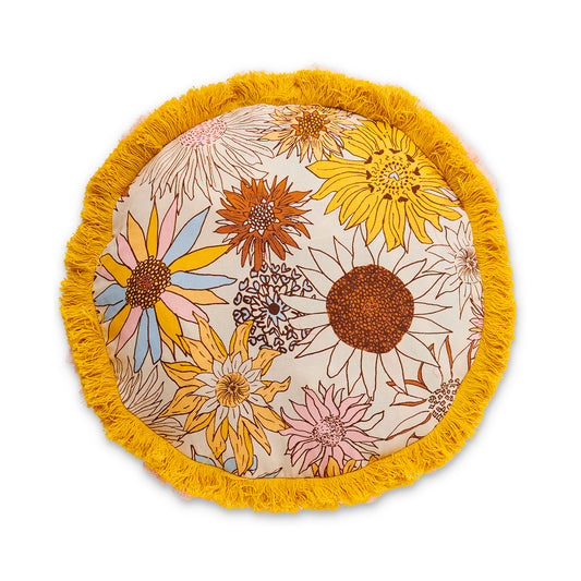 Kip & Co - Sunflower Happy Fringe Cushion