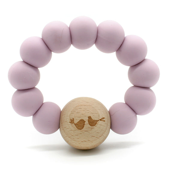 Lucy Silicone/Wood Teether - Lilac
