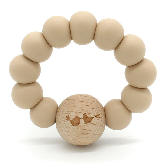 Lucy Silicone/Wood Teether - Nude