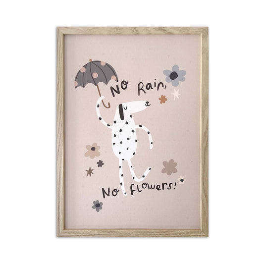 No Rain No Flowers A3 Framed Print