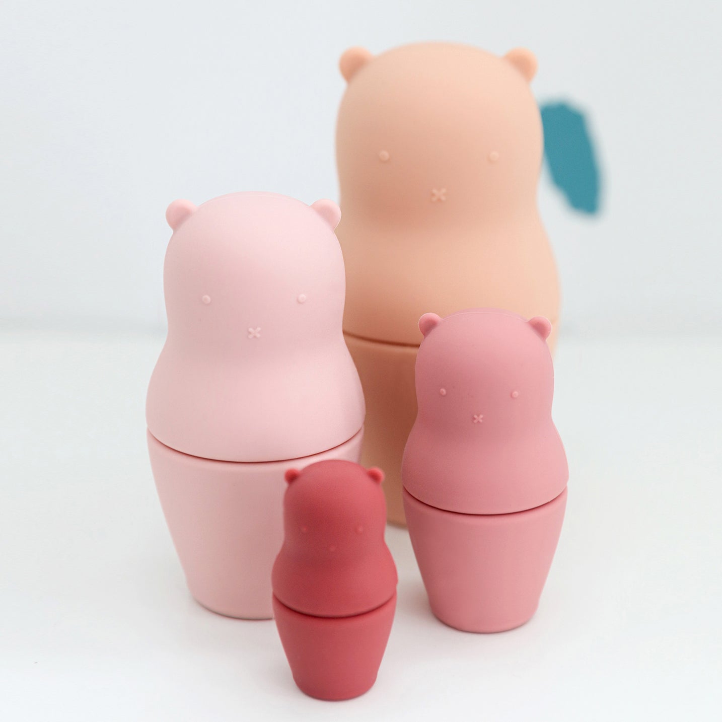 Pink Silicone Nesting Bears