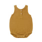 Quincy & Mae Waffle Sleeveless Bubble Romper Ocre