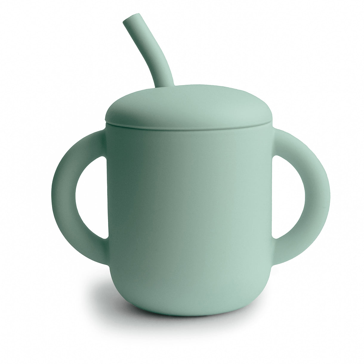 Mushie Silicone Straw Cup - Cambridge Blue