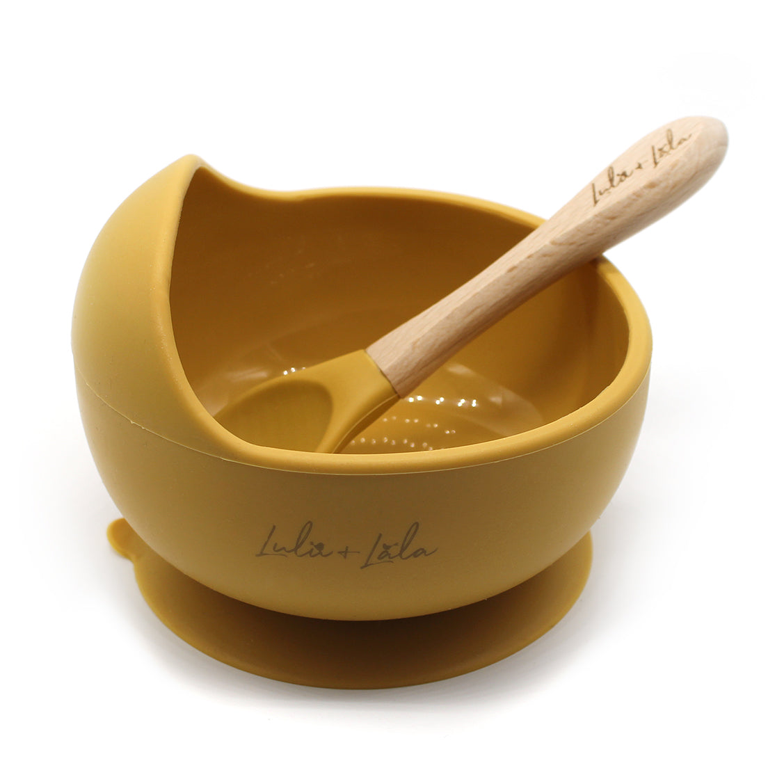 Lulu + Lala Silicone Bowl + Spoon Set - Mustard