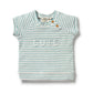 Wilson & Frenchy Organic Terry Short Sleeve Sweat Mineral Blue Stripe